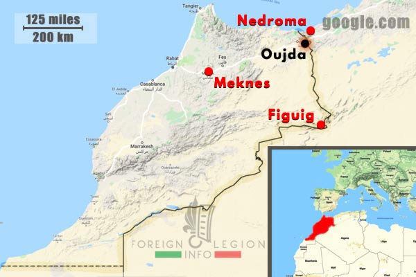 2e REC - 2 REC - Legion Etrangere - 1954-56 - Maroc - Operations - Map