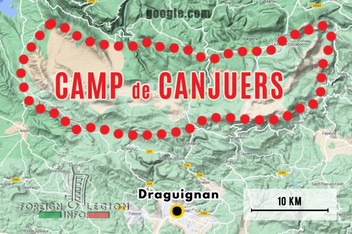 61e BMGL - 61 BMGL - Légion étrangère - Camp Canjuers - Draguignan - carte - emplacement
