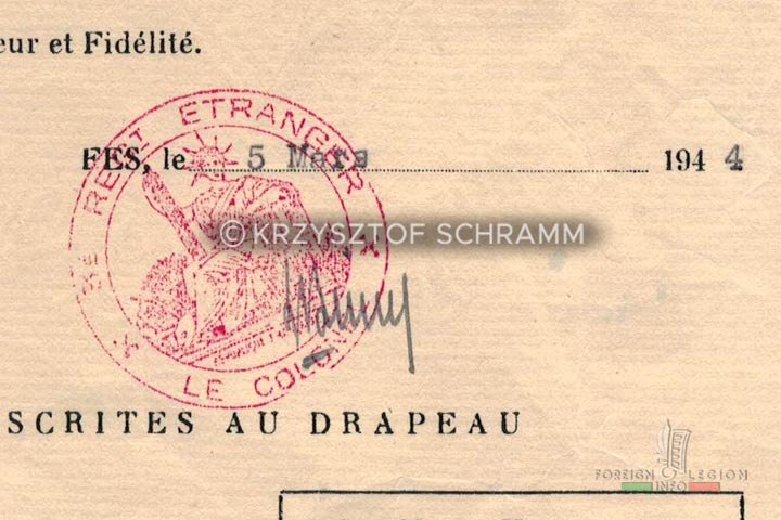 GCMP - Mounted and Motorized Company Group - 3e REI - 3rd REI - 3 REI - Foreign Legion - Africa - Morocco - Colonel - Stamp - 1944