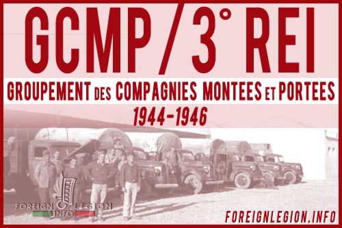 GCMP/3 - Groupement des compagnies montées et portées - 3e REI - 3eme REI - Légion Étrangère - Maroc - 1944-1946