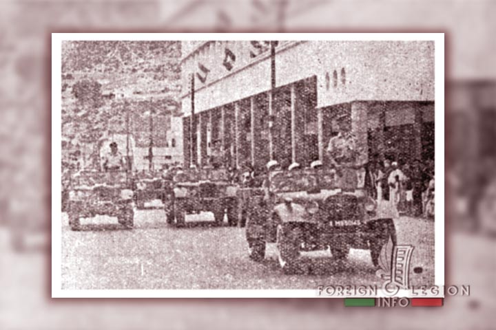 GPLEM - GPLE - Groupement porté - Legion Etrangere - Afrique - Maroc - Agadir - défilé du 14 juillet - 1947