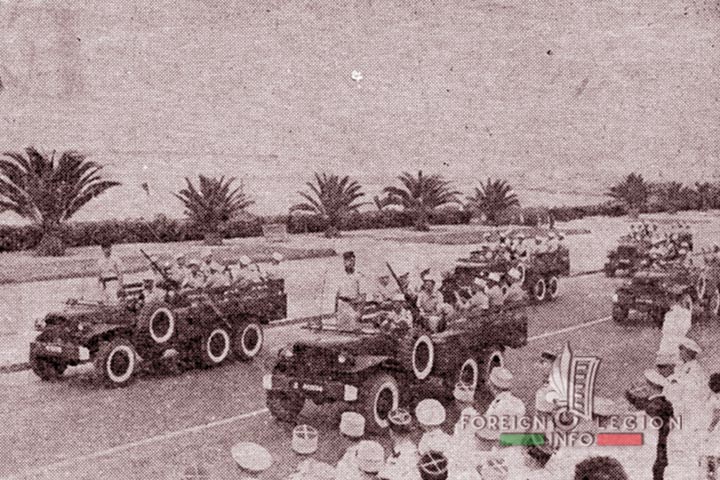 GPLEM - GPLE - Groupement porté - Legion Etrangere - Afrique - Maroc - Agadir - 1re CP - Défilé - Dodge 6x6 - 1950