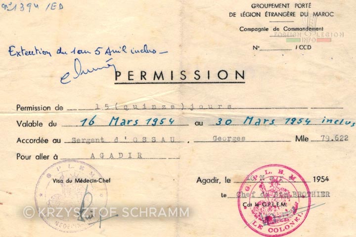 GPLEM - Groupement porte du Maroc - sergent d'Ossau - 1954