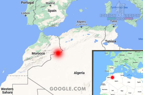 Foreign Legion Etrangere - Morocco - Algeria - Menabha - map